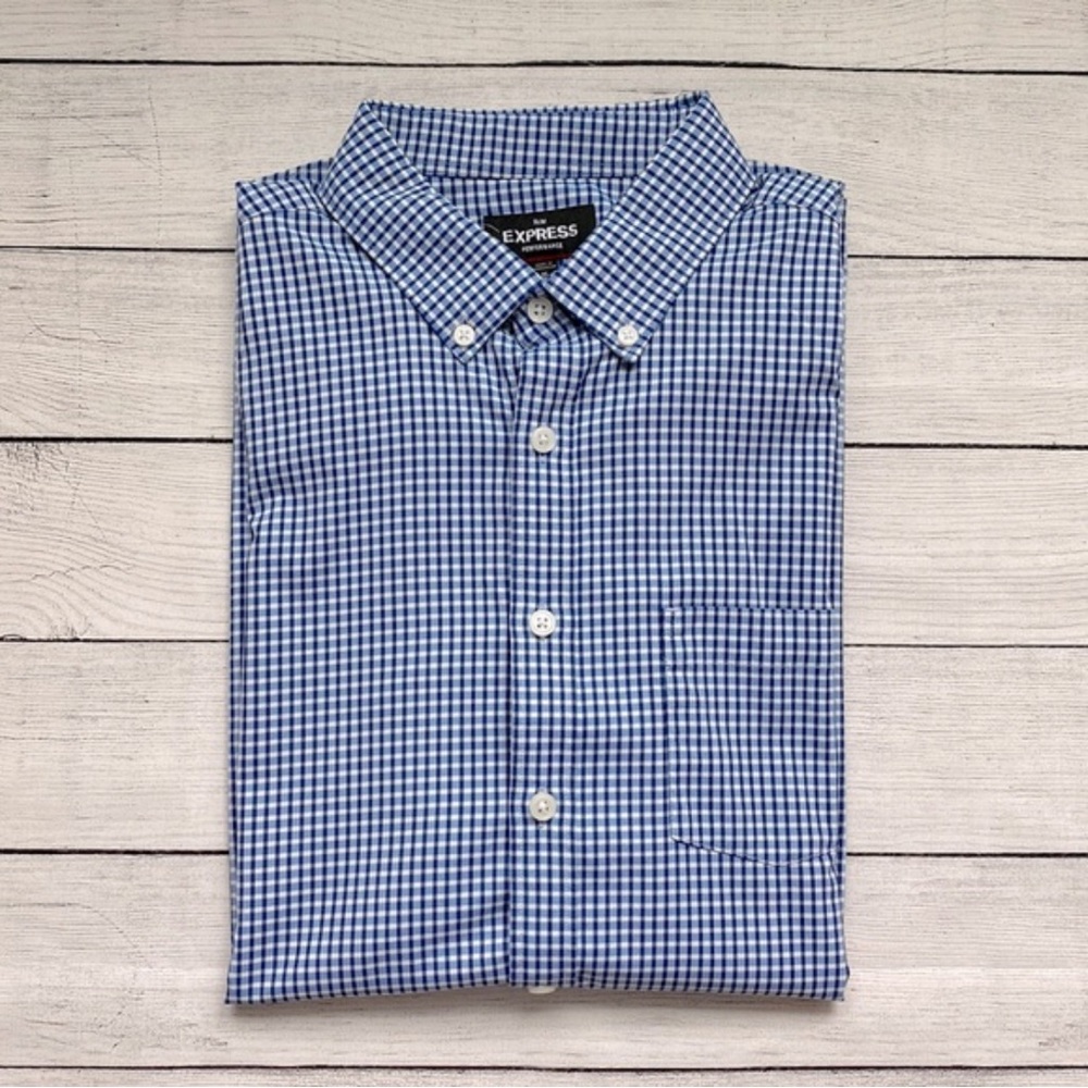 Express Men Slim Performance Button Down Dress Shirt!